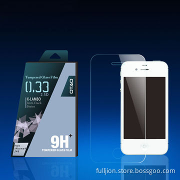 9h 0.2mm 0.33mm tempered glass screen protector for iPhone 4/4s